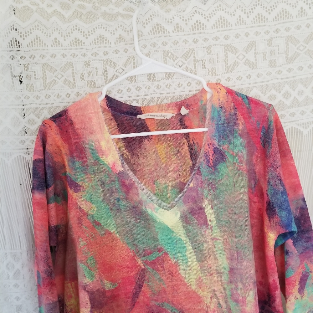 Soft Surroundings Color Spalsh Top Size Large - image 7